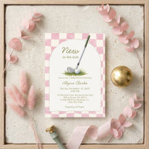 Pink & Salbeigrüne „Neu im Golfclub“ Baby Shower-E