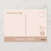 Pink Salmon Boarding Pass World Map Travel Postkarte (Rückseite)