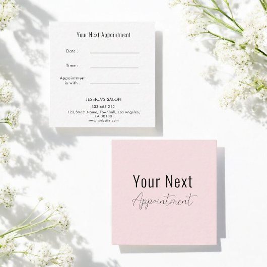Pink Salon Makeup Artist Appointing Card Terminkarte