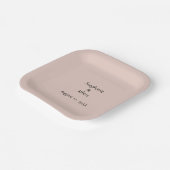 Pink Salt Wedding Custom Couple Name Monogram Cool Pappteller (Gewinkelt)