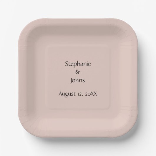 Pink Salt Wedding Custom Couple Name Monogram Cool Pappteller (Vorderseite)