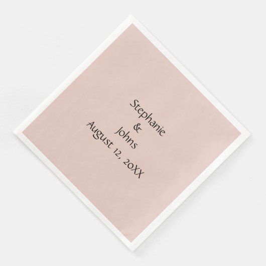 Pink Salt Wedding Custom Couple Name Monogram Nied Serviette (Ecke)