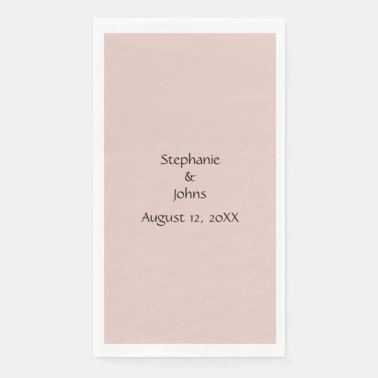Pink Salt Wedding Custom Couple Name Monogram Nied Serviette (Vorderseite)