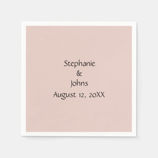 Pink Salt Wedding Schlichte Custom Couple Name Tre Serviette (Vorderseite)