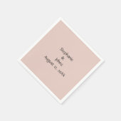 Pink Salt Wedding Schlichte Custom Couple Name Tre Serviette (Ecke)