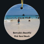 Pink Sand Beach #3, Bermuda's Beautiful, Pink S... Keramikornament<br><div class="desc">Schöne Hufeisenbucht; Bermudas rosa Sandstrand!</div>