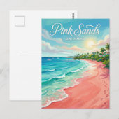 Pink Sands Beach Bahamas Postkarte (Vorne/Hinten)