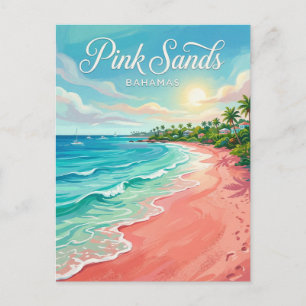Pink Sands Beach Bahamas Postkarte