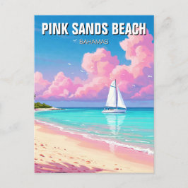 Pink Sands Beach Bahamas Travel Postkarte