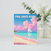 Pink Sands Beach Bahamas Travel Postkarte (Stehend Vorderseite)