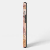 Pink Sandstone Agate Marble Abstrakt Name Monogram iPhone Hülle (Linke Seite)
