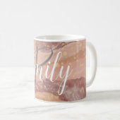 Pink Sandstone Agate Marble Abstrakt Name Monogram Kaffeetasse (VorderseiteRechts)