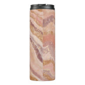 Pink Sandstone Agate Marble Abstrakt Name Monogram Thermosbecher (Rückseite)