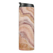 Pink Sandstone Agate Marble Abstrakt Name Monogram Thermosbecher (Nach rechts gedreht)