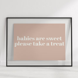 Pink Sandstone Typografie Baby Dusche Gefallen Poster