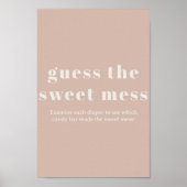 Pink Sandstone Typografie Baby Guess Sweet Mess Poster (Vorne)