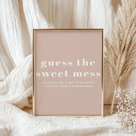 Pink Sandstone Typografie Baby Guess Sweet Mess Poster