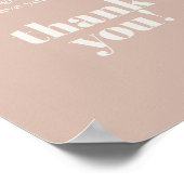 Pink Sandstone Typografie Baby Shooting Diaper Poster (Ecke)