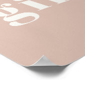 Pink Sandstone Typografie Kinderduschkarten Gesche Poster (Ecke)