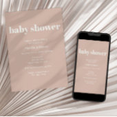 Pink Sandstone Typografy Baby Shoounter Einladung