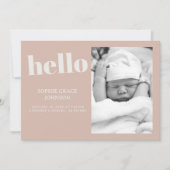 Pink Sandstone Typografy Baby Shower Ankündigung (Vorderseite)