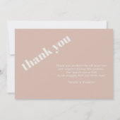 Pink Sandstone Typografy Baby Shower Ankündigung (Rückseite)