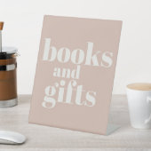Pink Sandstone Typography Baby Shower Books Gifts Sockelschild (In SItu)
