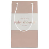 Pink Sandstone Typography Baby Shower Favor Kleine Geschenktüte (Vorderseite)
