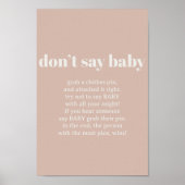 Pink Sandstone Typography Baby Shower Game Poster