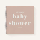 Pink Sandstone Typography Baby Shower Notebook Notizblock (Vorderseite)