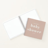 Pink Sandstone Typography Baby Shower Notebook Notizblock (Innenseite)