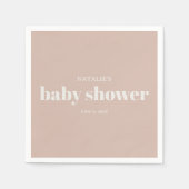Pink Sandstone Typography Baby Shower Serviette (Vorderseite)