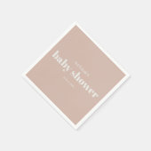 Pink Sandstone Typography Baby Shower Serviette (Ecke)