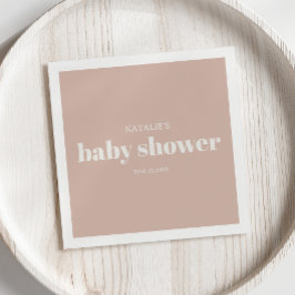 Pink Sandstone Typography Baby Shower Serviette