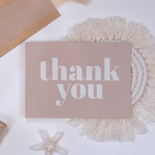 Pink Sandstone Typography Baby Shower Thank You Dankeskarte