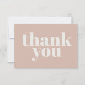 Pink Sandstone Typography Baby Shower Thank You Dankeskarte (Vorderseite)
