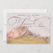 Pink Sandy Beach Seashells Forever in Liebe Einladung (Vorderseite)