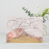 Pink Sandy Beach Seashells Forever in Liebe Einladung (Stehend Vorderseite)