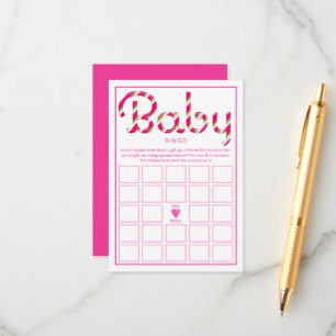 Pink Santa Baby Dusche Bingo Card Spiel Begleitkarte