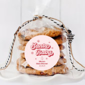 Pink Santa Baby Dusche Gefallen Runder Aufkleber