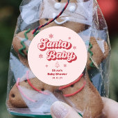 Pink Santa Baby Dusche Gefallen Runder Aufkleber