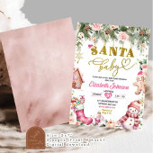 Pink Santa Baby Floral Weihnachtsdusche Einladung