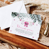 Pink Santa Baby Weihnachtsdusche Danke Einladung