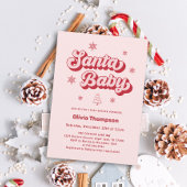Pink Santa Baby Weihnachtsdusche Einladung