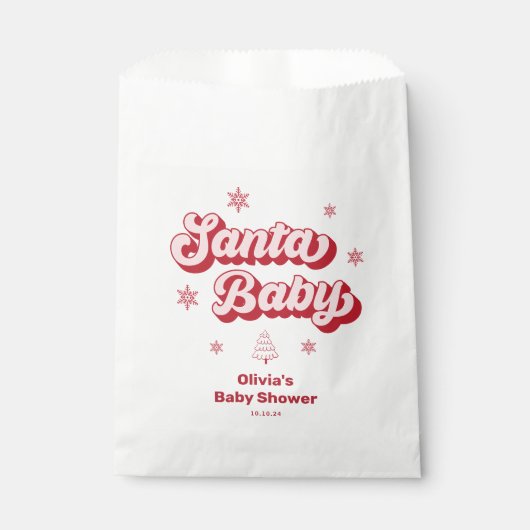 Pink Santa Baby Weihnachtsdusche Geschenktütchen (Vorderseite)