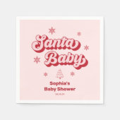 Pink Santa Baby Weihnachtsdusche Serviette (Vorderseite)