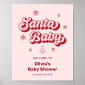 Pink Santa Baby Weihnachtsdusche Willkommen Poster (Vorne)