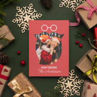 Pink Santa Beard mit Brille Foto Weihnachten