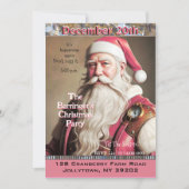 Pink Santa Behaltend Weihnachtszeit Weihnachten Pa Einladung (Vorderseite)