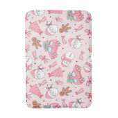 Pink Santa Christmas Bath Mat Badematte (Vorderseite Vertikal)